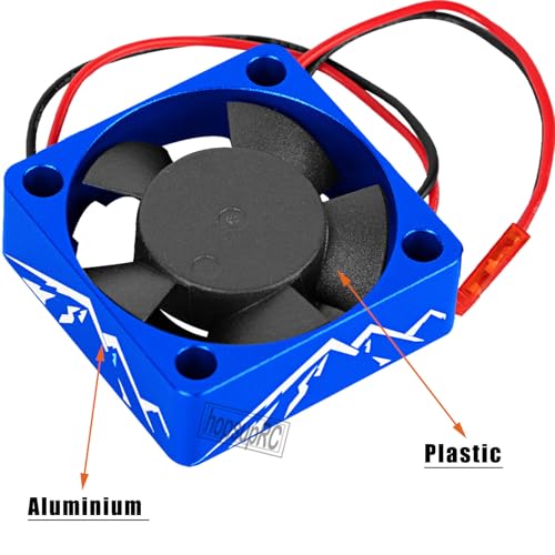 Heatsink High Speed Motor Cooling Fan 28000RPM,30MM Heat Sink with 4.8-8.4V Cooling Fan Upgrades Part for 1/10 1/8 Brushless Motor RC Car 36 42 Series 3660 3650 3670 540 F540 550.Navy Blue - color: Blue(2PCS)