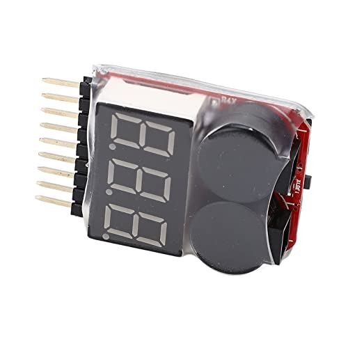 4 PCS 2 in 1 1 8S Lipo Battery Voltage Tester Monitor Low Voltage Buzzer Alarm RC Battery Checker