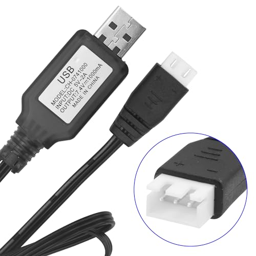 3Pcs Vgoohobby 7.4v 2S Lipo Battery USB Charger Cable with XH-3P Connector Compatible with Gel Splatter Blaster Hosim Q903 Axial SCX24 Haiboxing WLtoys Skytech RC Car Boat Drone