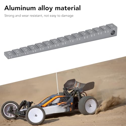 RC Ride Height Gauge 1/10, RC Camber Gauge Aluminum Alloy RC Ride Height and Camber Gauge Kit for 1/10 RC Drift Car, 0.1 to 0.4in Adjustment Range (Ti Color) - color: Ti Color