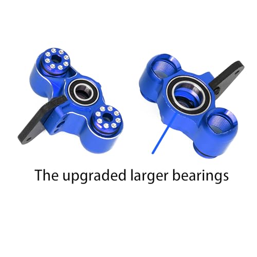 Aluminum Front Steering Knuckles Blocks for ARRMA 6S 1/8 Mojave | TYHPON Infraction FIRETEAM Felony BLX 6S 1/7 4WD, RC Caster Blocks C-Hubs w/Bearings, Hub Carriers Parts AR330187 - color: Blue, size: Front Steering Knuckles(Thin)