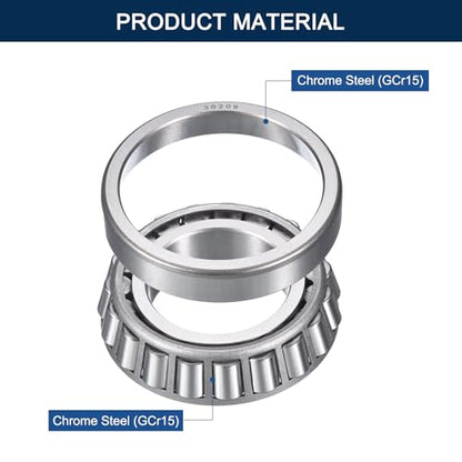 2 Pack 30209 Tapered Roller Bearing Cone and Cup Set | 45mm Bore 85mm OD 21mm Cup Width, Chrome Steel Wheel Bearings, ABEC-3 - size: 30209