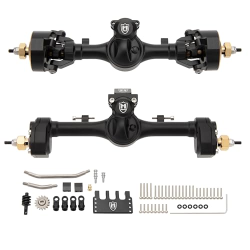 MEUS RACING Mullet Setup SCX24 V2 Axles with 3-Section CVD for Axial 1/24 SCX24 RC Crawler (Black) - color: Black