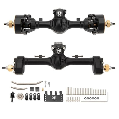 MEUS RACING Mullet Setup SCX24 V2 Axles with 3-Section CVD for Axial 1/24 SCX24 RC Crawler (Black) - color: Black