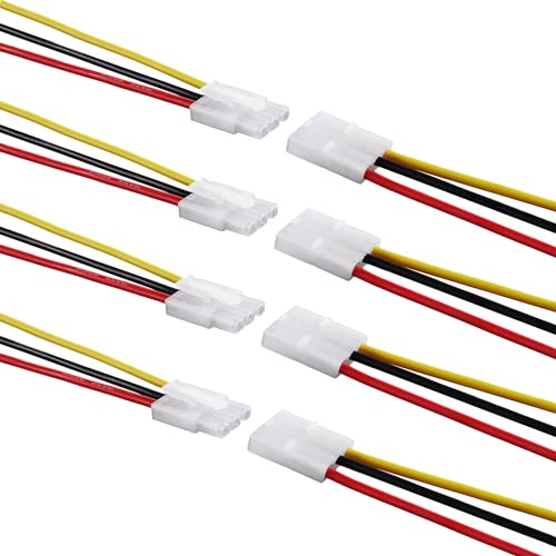 3 Pin Tamiya Plug Connector Big Tamiya Plug Battery Male Female Connector Adapter 4Pairs Tamiya Battery Connectors with 14AWG 10cm Cable, for RC Car Lipo Battery Charge.(3P) - size: 3 pin Tamiya Connector