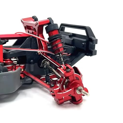 for Hyper GO for MJX 10208 1/10 Metal Front Steering Cup Rc Model Crawler Car Truck for Buggy OP Accessories Upgrade Parts RC Steering Knuckles Cup(Red) - size: Red