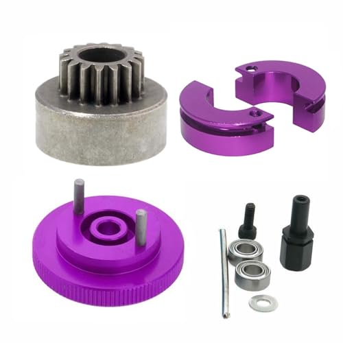 Krixis 1set Flywheel Clutch bell 16T Tooth Clutch Bell & Ball BeaR1ngs 10 * 5 * 4mm for 1/10 rc Nitro model car Engine parts - (Color: Choose 24)