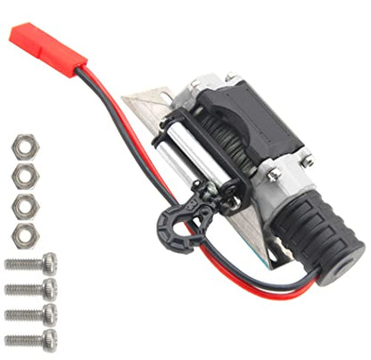 RC Crawler Winch w/Steel Wire Compatible with Traxxas TRX4 Axial SCX10 90046 RC4WD D90 Redcat Gen8 1/10 RC Crawler Car Option Part (Silver) - color: Silver