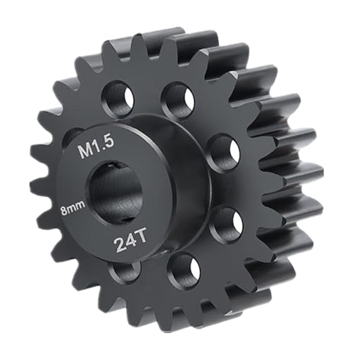 Mod 1.5 8mm Motor Gears 24T Steel Pinion Gear for 1:5 X Maxx 6S/8S | XRT 1/6 8S Monster 4WD 1/10 E-REVO Truck Upgrades - size: 24T