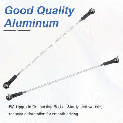 MECCANIXITY 4Pcs Adjustable Turnbuckles Camber Link, 334-344mm Turnbuckle Rod Steering Servo Linkage with M3 Ball Head Rod Ends for RC Car Replace Parts - size: 334-344mm