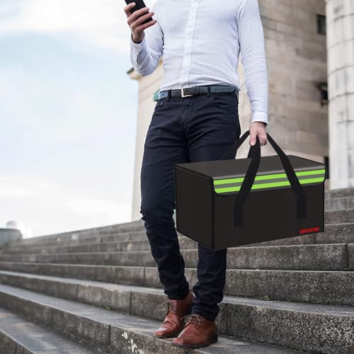 17.8"x9.8"x9.8" Ebike Battery Safe Bag Fireproof Charging Lipo Bag Large Capatity for Lipo Battery Pack Storage Charging Transport, Home Office Travel Fireproof Safe Storage Pouch - size: 450*250*250mm