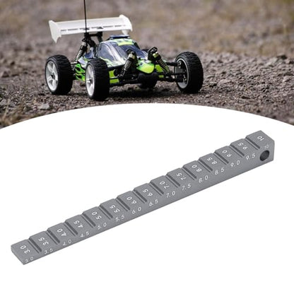 RC Ride Height Gauge 1/10, RC Camber Gauge Aluminum Alloy RC Ride Height and Camber Gauge Kit for 1/10 RC Drift Car, 0.1 to 0.4in Adjustment Range (Ti Color) - color: Ti Color