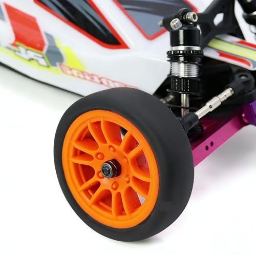 4PCS Finished Flat Running Drift Tires and Wheels 7MM Hexagon for 1/24 Losi Micro B Upgrades and 1/28 Losi Micro T Upgrades (b Orange) - color: B Orange