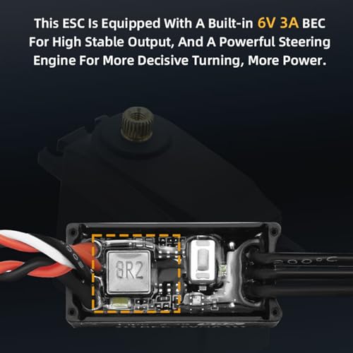YWBL-WH RC Motor ESC Combo, 50A 2-3S Brushless Power Kit with WiFi Link Adapter for 1/12 1/16 /18/24 RC Crawler Car