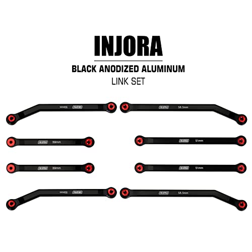 INJORA Aluminum 4 Link Set for SCX24 C10 JLU Bronco Base Camp 4Runner, BK - color: Black