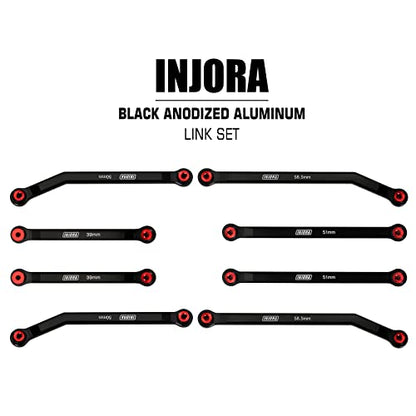 INJORA Aluminum 4 Link Set for SCX24 C10 JLU Bronco Base Camp 4Runner, BK - color: Black
