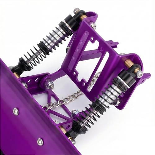 RC Snow Plow for TRX4M & SCX24, Adjustable Aluminum 1/18 1/24 RC Crawler Plow, Servo Operated Snow & Sand Shovel Upgrade, CNC Metal RC Plow Truck Accessory (Purple) - color: Purple
