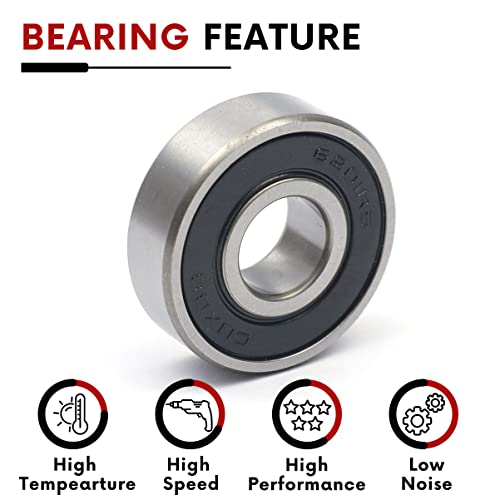 10 Pcs 6201-2RS Double Rubber Sealed Deep Groove Ball Bearings 12x32x10mm, Deep Groove Ball Bearing ABCE-3 Pre-Lubricated, Chromium Bearing Steel (6201-2RS,10) - size: 6201-2RS