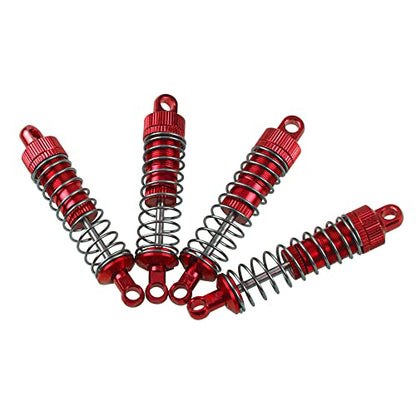 Aluminum Alloy Shock Absorber Suspension Damper Shocks Compatible with WPL C14 C24 C34 C44 MN Model D90 D91 MN99 1/16 RC Car (Red) - color: Red