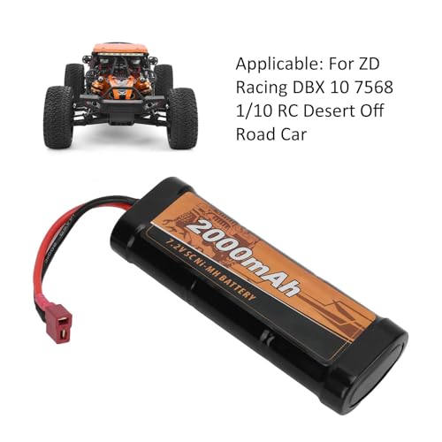 SUNGOOYUE 7.2V 2000mAh RC Model Ni MH Battery Replacement with T Female Plug for 10 7568 1:10 RC Off Road Car