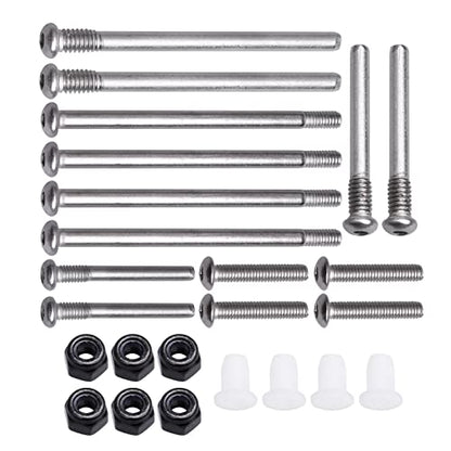 4PCS Aluminum Front & Rear Suspension A-Arms Set and Tie Bar for 1/10 Traxxas Slash 2WD Upgrades Parts, Replacement of 2555 3631 2532 (Red) - color: Red