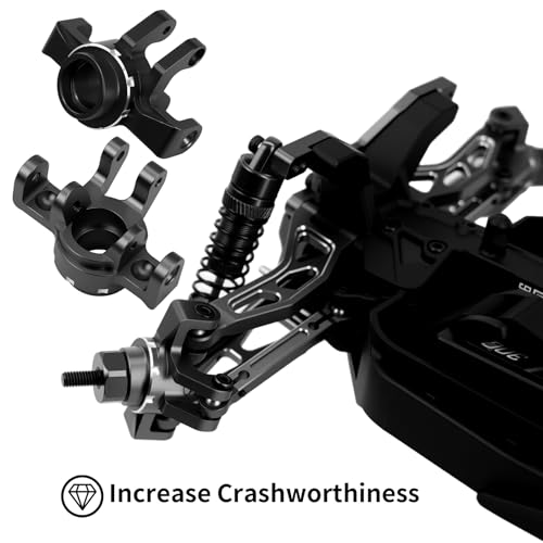 Aluminum Alloy Front Steering Block Knuckles,Rear C-Hubs Upgrade Parts for Arrma 1/14 Typhon Grom 1/18 Granite Grom (Black) - color: Black