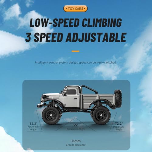 1/18 Scale RC Pickup Truck for Adult, 2.4GHz 4WD Off-Road Remote Control Drift Car, RC Rock Crawler with LED Lights, 12km/h High Speed & Waterproof ESC - color: Green, size: 3 Battery