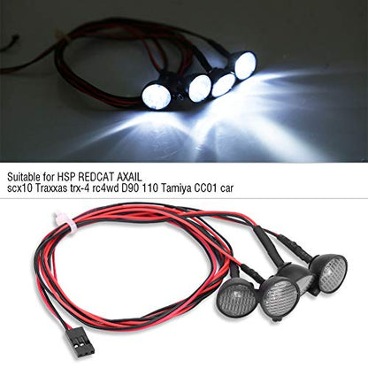 RC Crawler LED Car Light Bar Scx10-4 Cool Bright Roof Lights Kit for RC Model Making Fans Plastic White Red + White 28 Inch (4 LED