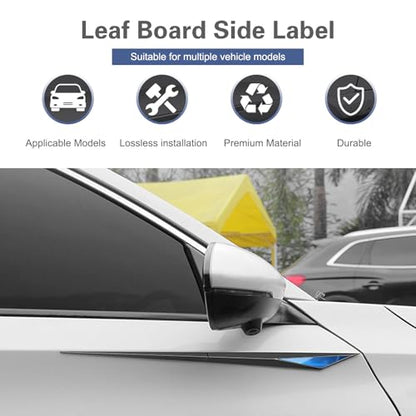 2 PCS Car Side Doors Blade Emblem Stickers, 3D Fashion Blade Style Car Fender Side Decal, Self-Adhesive Body Engine Hood Decal, Universal for Cars, Trucks, SUVs (Blue) - color: Blue