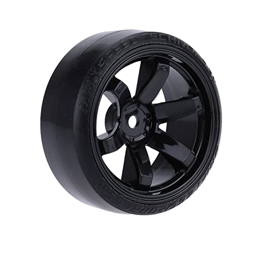 GoolRC 4PCS/Set 1/10 Drift Car Tires Hard Tyre Replacement for Traxxas HSP Tamiya HPI Kyosho On-Road Drifting Car (Black) - color: Black
