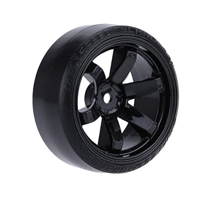 GoolRC 4PCS/Set 1/10 Drift Car Tires Hard Tyre Replacement for Traxxas HSP Tamiya HPI Kyosho On-Road Drifting Car (Black) - color: Black