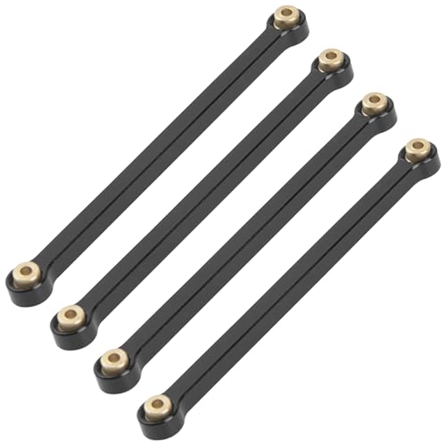 8PCS ShareGoo Aluminum Alloy Chassis Links Rod & Steering Linkage Compatible with 1/24 FMS FCX24M RC Upgrade Parts (Black) - color: Black