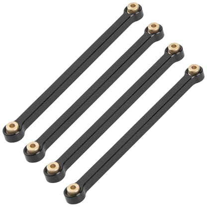 8PCS ShareGoo Aluminum Alloy Chassis Links Rod & Steering Linkage Compatible with 1/24 FMS FCX24M RC Upgrade Parts (Black) - color: Black
