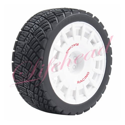 Lifehead 67mm RC On-Road Rally Car Tires and Wheels for 1/10 RC On-Road Touring Drift Car HSP Tamiya XV01 TT01 TT02B HPI Kyosho FAZER MK2 /12mm Hex - color: White B