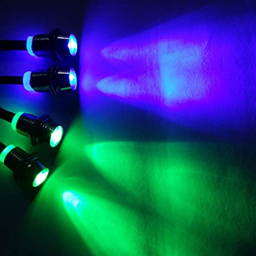 4Leds LED Light Headlights Taillight Kit Accessories Lights Compatible with traxxas HSP RC4WD Tamiya Redcat Axial SCX10 RC Car Crawler Truck Tank,5mm(2 Green + 2 Blue)