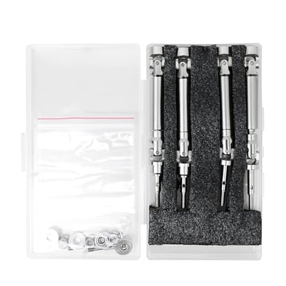4Pcs Front and Rear CVD Drive Shafts U-Joint Steel Metal RC Driveshaft for 1/10 Traxxas Slash/Stampede/Hoss/Rustler VXL 4X4 4WD RC Car Upgrade Parts(Steel Metal Front&Rear Axle, Sliver)
