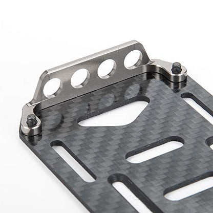 RC Battery Mount Plate, Carbon Fiber Battery Tray Protection Plate Black Battery Mounting Plate for Axial SCX10 CC01 F350 D90 1/10 RC Crawler Car Upgrades Accessories (Titanium) - color: Titanium