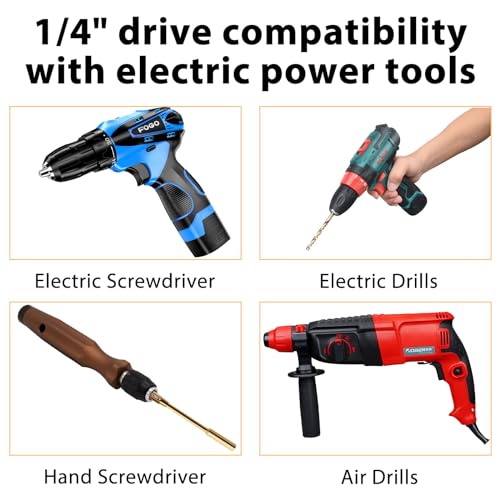 4.0mm 5.5mm 7.0mm 8.0mm Hex Nut Driver Head for 1/4" Drive Drill Screwdrivers Bit Electric Screwgun/Power Drill RC Repair Working 4 PCS