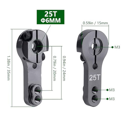 5 PCS FriHobby M3 25T Servo Horns Aluminum Servo Arms for Futaba Savox Axial HL HSP HD Xcore RC Crawler Car Truck Buggies Drift Racing Car Airplane-Silver