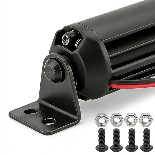 STMU Aluminum 10-LED RC Light Bar 2.16 Inch Roof Light Kit for 1/10 & 1/18 Scale RC Crawler Accessories Compatible with Axial SCX10 Traxxas TRX4 TRX4M Arrma Senton Redcat GEN7