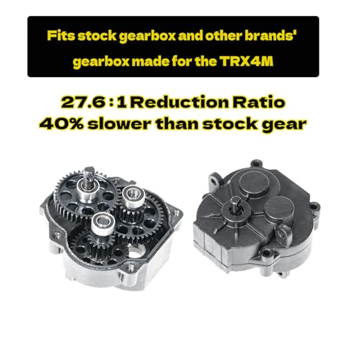 RampCrab Transmission Gear Set for TRX4M RC Car, Low Range (Crawl), Hardened Steel Gearbox Gears(27.6:1 Reduction Ratio), Upgrades Parts for TRX4-M Bronco Defender 1/18 RC Crawler Car - size: 27.6 / 1