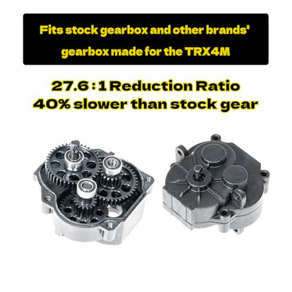 RampCrab Transmission Gear Set for TRX4M RC Car, Low Range (Crawl), Hardened Steel Gearbox Gears(27.6:1 Reduction Ratio), Upgrades Parts for TRX4-M Bronco Defender 1/18 RC Crawler Car - size: 27.6 / 1