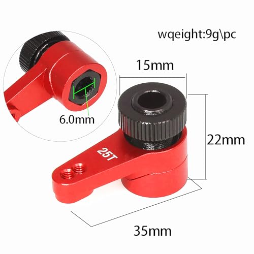 Aluminum 25T Steering Servo Arm Horn Upgrade for Axial 1/10 RBX10 SCX10 90046 Capra 1.9 UTB LOSI 1/8 LMT Solid AXLE 4WD Monster Truck LOS04022 RC Car