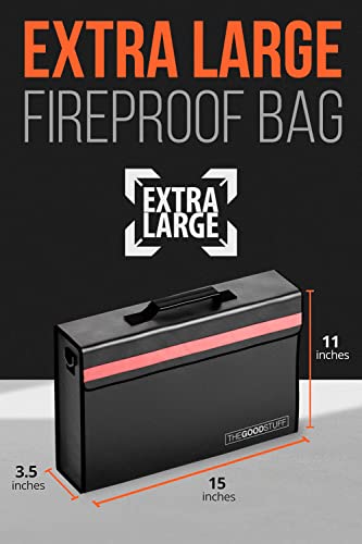 The Good Stuff Fireproof Document Box for Legal Documents, Passports, Cash, and Contracts, 5" x 11" 3.5" / 2000℉ Protect Your Notebooks, Binders, Folders, and Contracts - style: Messenger Bag