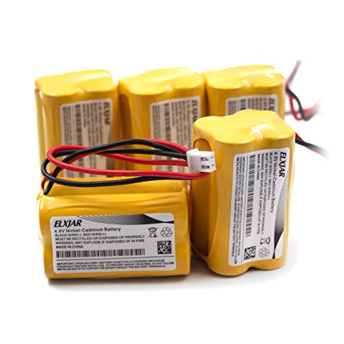 (5-Pack) 4.8V 800mAh Ni-Cd Battery for BL93NC487 BAA-48R | Fits NIC0186, Custom-43, OSA-126 and ELB-CS06 emergency exit lighting systems. - color: 5-Pack