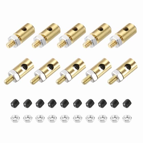 MECCANIXITY Linkage Stoppers Connecting Servo Arm, Push Rod with Nut and Screw for RC Airplane, D4x1.6mm D4x2.1mm 10 Pcs - size: D4x1.6mm; D4x2.1mm