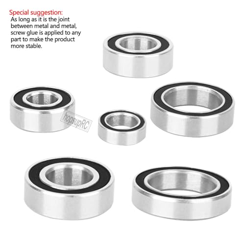 RC Sealed Bearings Kit Upgrade Parts for 1/10 Slash 4WD LGC,Slash/Rustler/Stampede/Telluride/Rally 4X4 (VXL).Black. - color: Black(for 1/10)
