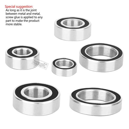 RC Sealed Bearings Kit Upgrade Parts for 1/10 Slash 4WD LGC,Slash/Rustler/Stampede/Telluride/Rally 4X4 (VXL).Black. - color: Black(for 1/10)