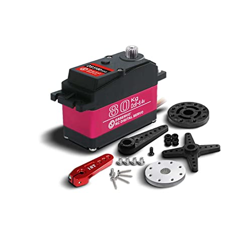 DS5180 80KG 7.4V Digital Servo Metal Gear Robotic Servo IP66 Waterproof with 18T Servo Arm for 1/5 Scale RC Crawler (180 Degree)
