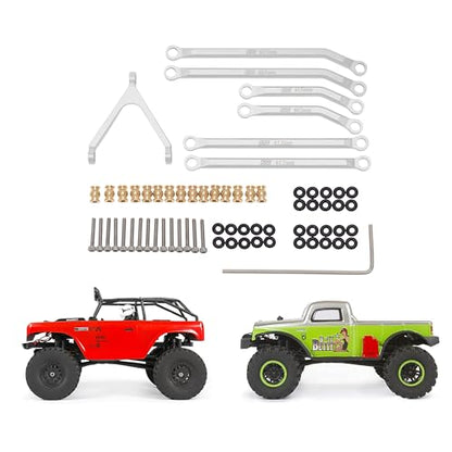 DKKY CNC Aluminum High Clearance for 1/24 RC Crawler LWB 133.5mm Axial SCX24 AXI90081 Deadbolt AXI00004 B17 Upgrades (Silver) - color: Silver